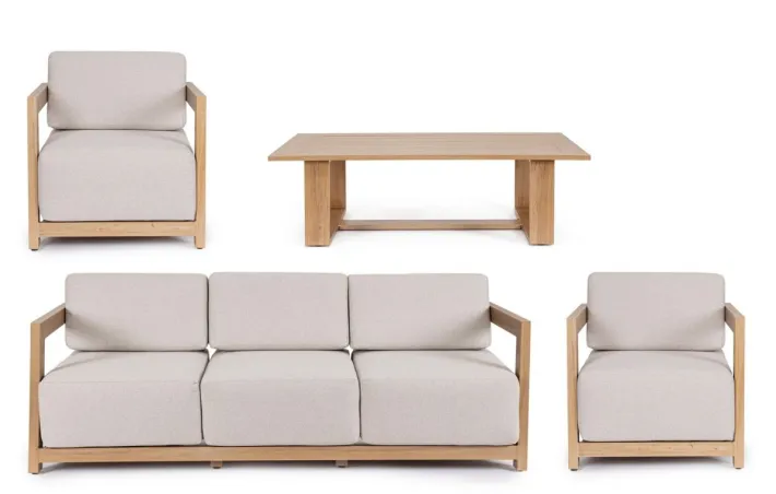 Bizzotto Salotti Completi>SET4 SALOTTO IN ALLUMINIO NATURALE- THESEUS