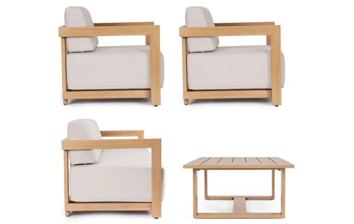 Bizzotto Salotti Completi>SET4 SALOTTO IN ALLUMINIO NATURALE- THESEUS