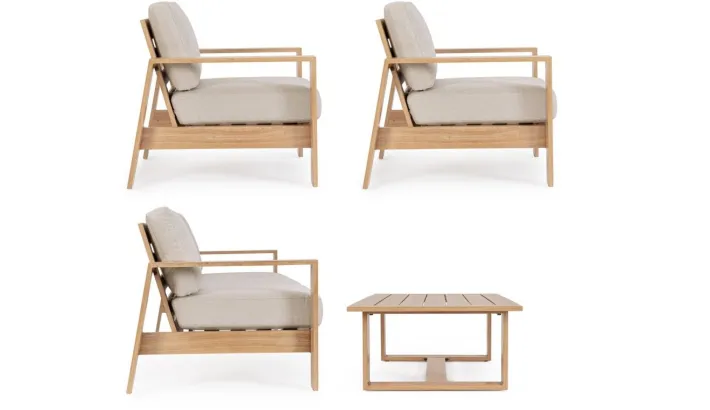 Bizzotto Salotti Completi>SET4 SALOTTO IN ALLUMINIO NATURALE- BALTIC