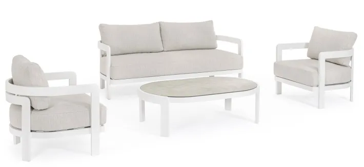 Bizzotto Salotti Completi>SET4 SALOTTO IN CORDA PER ESTERNO BIANCO WG20 - PRESLEY