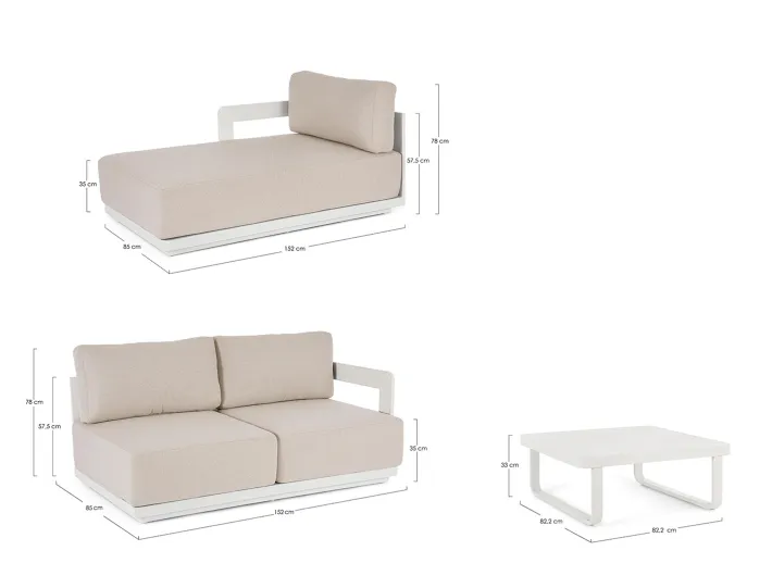 Bizzotto Salotti Completi>SET SALOTTO LOUNGE C-C MARIEL VAPOR YK15