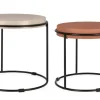 Bizzotto Tavolini>SET2 TAVOLINI IN ACCIAIO BEIGE TERRACOTTA - KETAKI