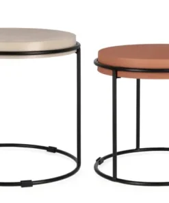 Bizzotto Tavolini>SET2 TAVOLINI IN ACCIAIO BEIGE TERRACOTTA - KETAKI