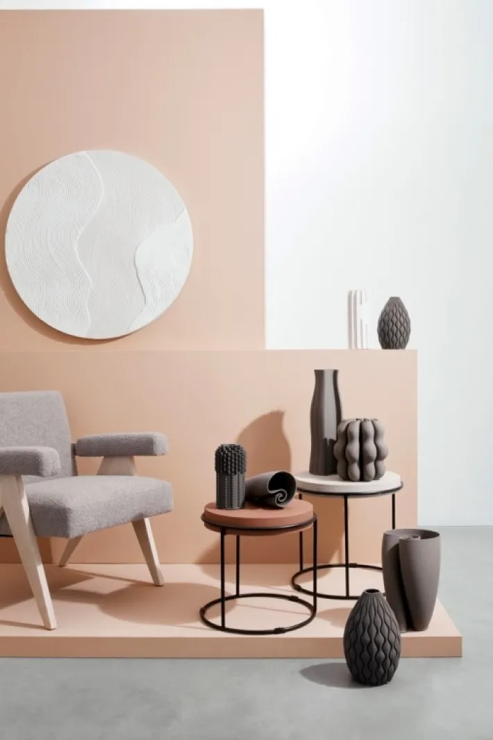 Bizzotto Tavolini>SET2 TAVOLINI IN ACCIAIO BEIGE TERRACOTTA - KETAKI
