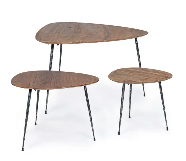 Bizzotto Tavolini>SET3 TAVOLINI IN LEGNO - BOSCAGE