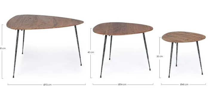 Bizzotto Tavolini>SET3 TAVOLINI IN LEGNO - BOSCAGE