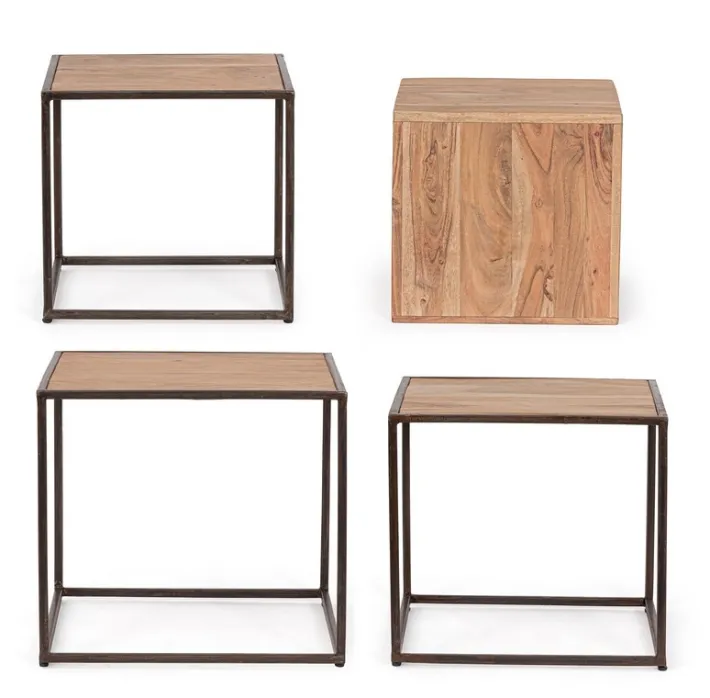Bizzotto Tavolini>SET4 TAVOLINI IN LEGNO - JANAK