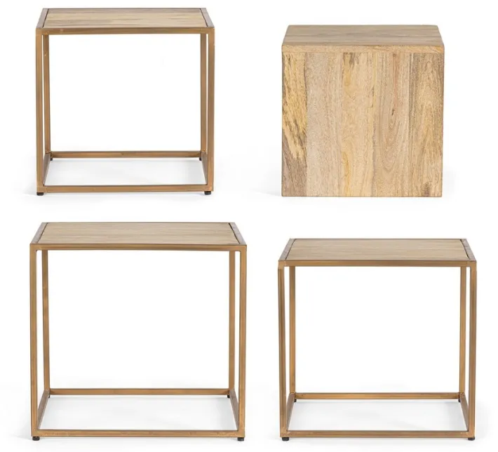 Bizzotto Tavolini>SET4 TAVOLINI IN LEGNO - JAIDEV