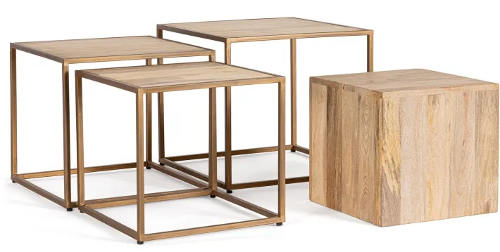Bizzotto Tavolini>SET4 TAVOLINI IN LEGNO - JAIDEV