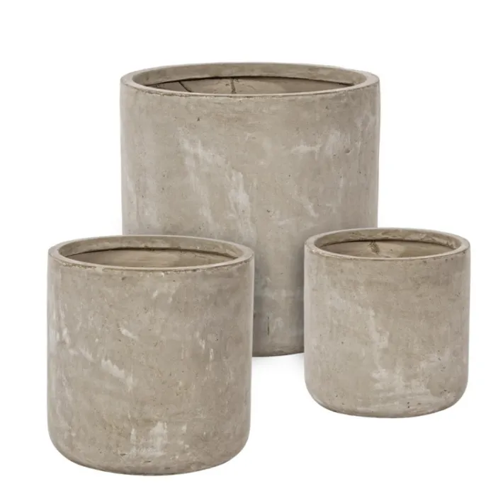 Bizzotto Vasi E Coprivasi>SET3 VASO CEMENT CIL SABBIA