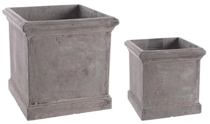 Bizzotto Vasi E Coprivasi>SET2 VASO CEMENT QU GRIGIO