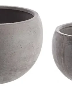 Bizzotto Vasi E Coprivasi>SET2 VASO CEMENT SFERA GRIGIO