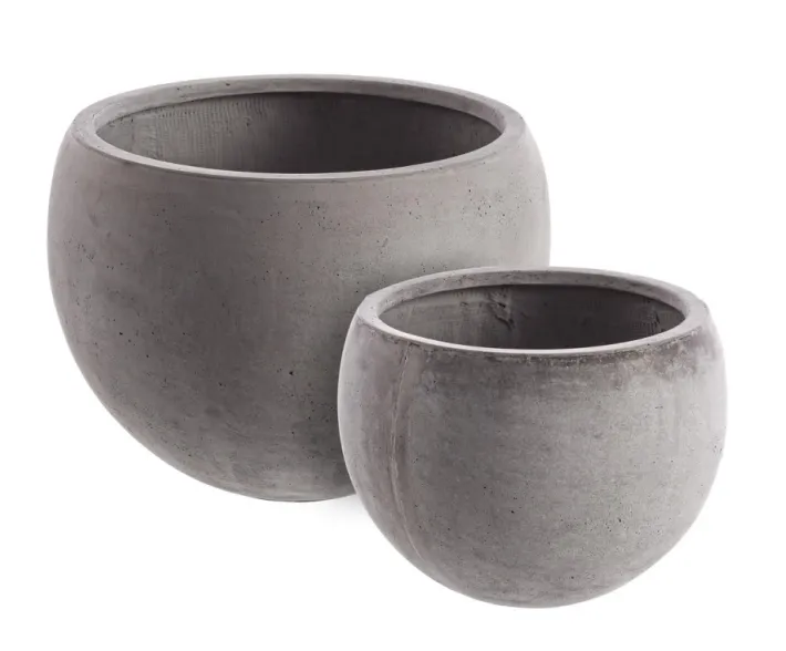 Bizzotto Vasi E Coprivasi>SET2 VASO CEMENT SFERA GRIGIO