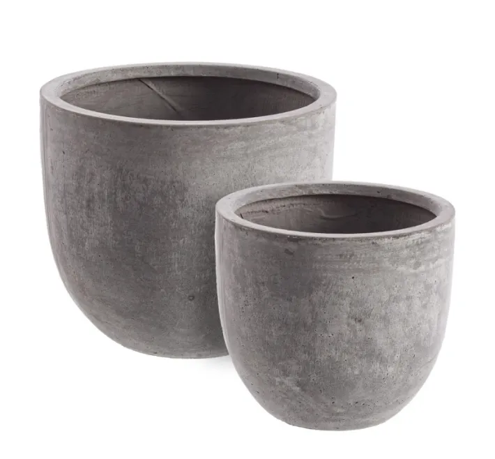 Bizzotto Vasi E Coprivasi>SET2 VASO CEMENT TO BASSO GRIGIO