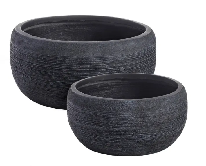 Bizzotto Vasi E Coprivasi>SET2 VASO GRAFFITI CIOTOLA NERO