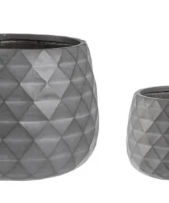Bizzotto Vasi E Coprivasi>SET2 VASO PYRAMID CIOTOLA ANTRACITE