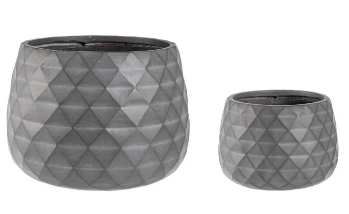 Bizzotto Vasi E Coprivasi>SET2 VASO PYRAMID CIOTOLA ANTRACITE