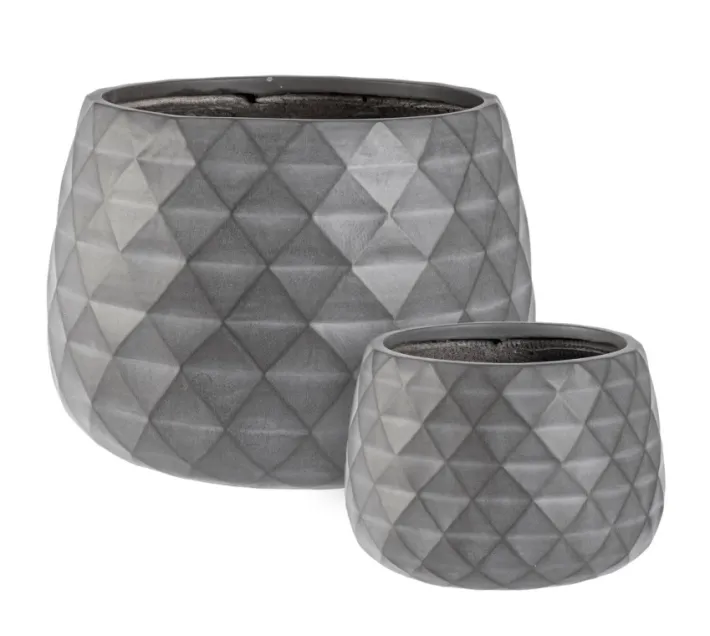 Bizzotto Vasi E Coprivasi>SET2 VASO PYRAMID CIOTOLA ANTRACITE