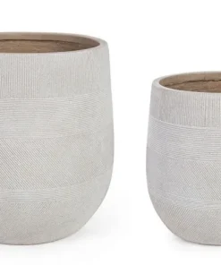 Bizzotto Vasi E Coprivasi>SET2 VASO RIGO BOMB BEIGE ALTO