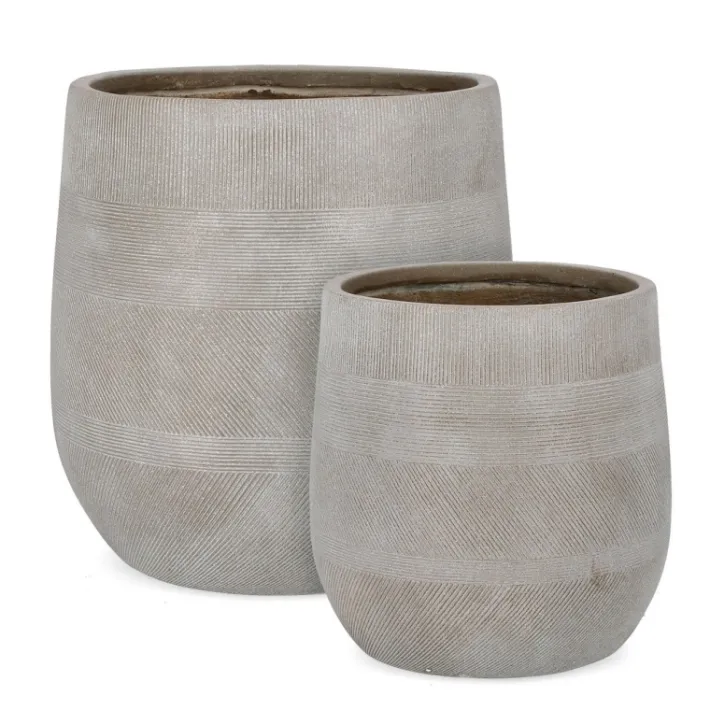Bizzotto Vasi E Coprivasi>SET2 VASO RIGO BOMB BEIGE ALTO