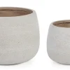 Bizzotto Vasi E Coprivasi>SET2 VASO RIGO BOMB BEIGE BASSO