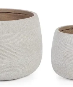 Bizzotto Vasi E Coprivasi>SET2 VASO RIGO BOMB BEIGE BASSO