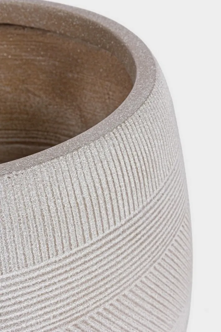 Bizzotto Vasi E Coprivasi>SET2 VASO RIGO BOMB BEIGE BASSO