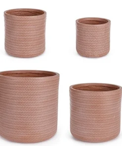 Bizzotto Vasi E Coprivasi>SET4 VASO TRESSAGE CIL TERRACOTTA