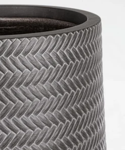 Bizzotto Vasi E Coprivasi>SET2 VASO TRESSAGE TO ALTO GRIGIO