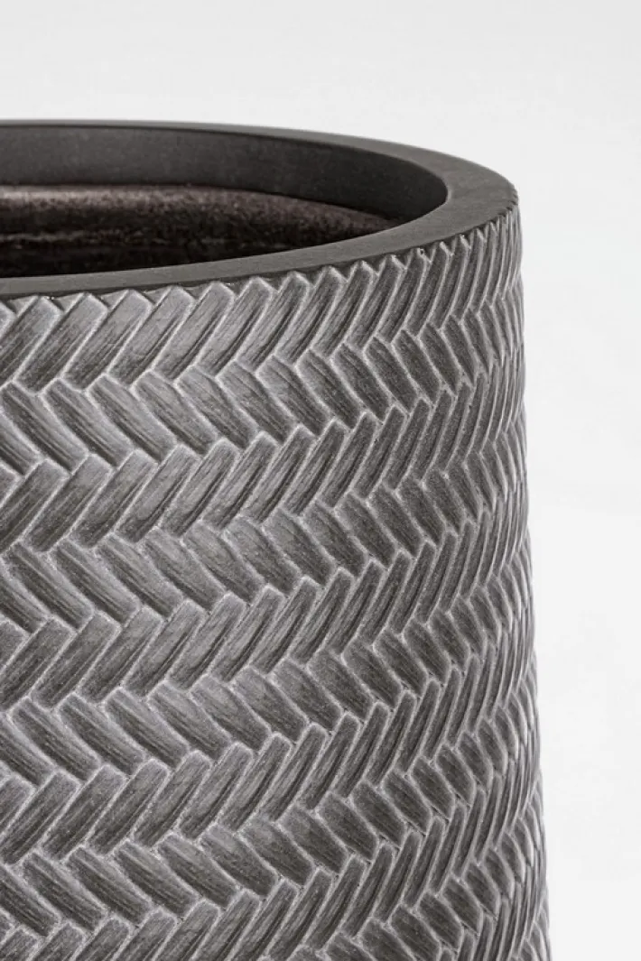Bizzotto Vasi E Coprivasi>SET2 VASO TRESSAGE TO ALTO GRIGIO
