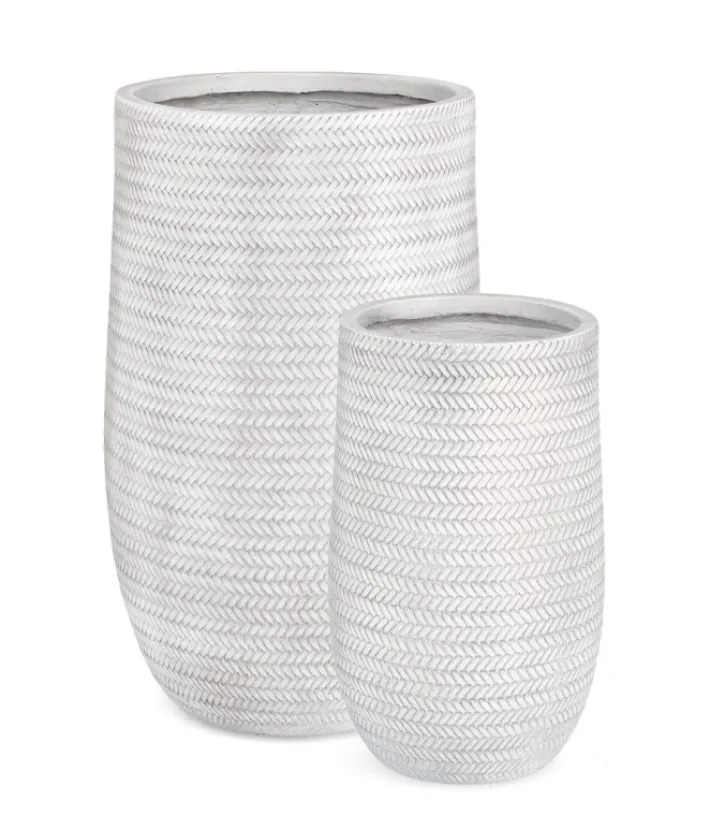 Bizzotto Vasi E Coprivasi>SET2 VASO TRESSAGE TO ALTO BIANCO