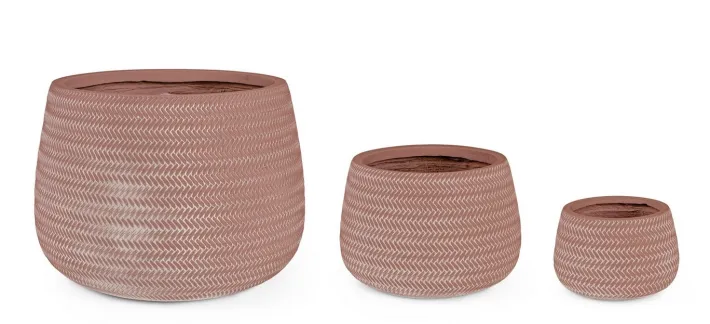 Bizzotto Vasi E Coprivasi>SET3 VASO TRESSAGE TO TERRACOTTA