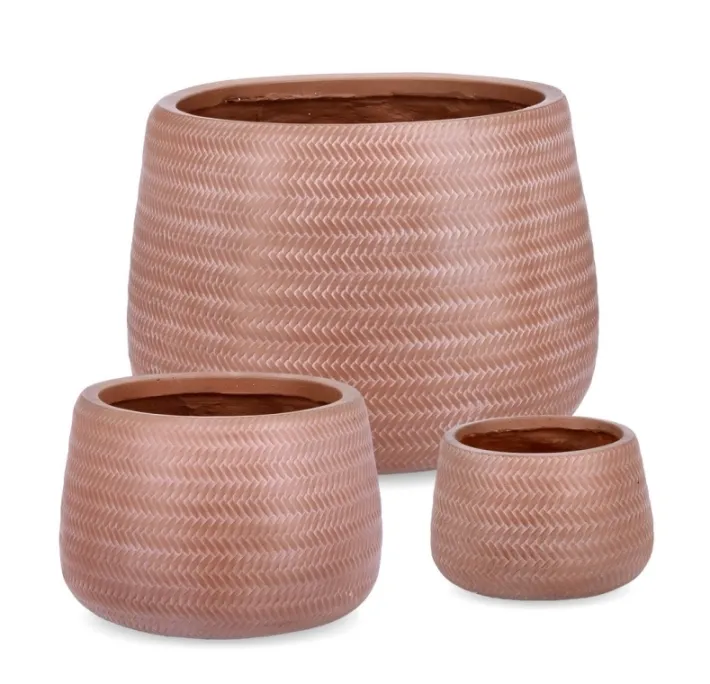 Bizzotto Vasi E Coprivasi>SET3 VASO TRESSAGE TO TERRACOTTA