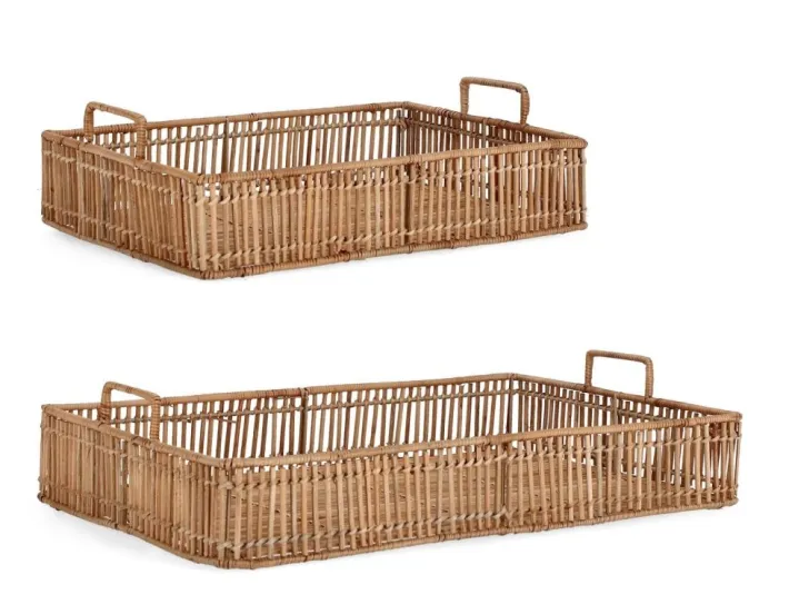 Bizzotto Ceste Decorative>SET2 VASSOIO DECOR C-MAN KADIN RETT NAT