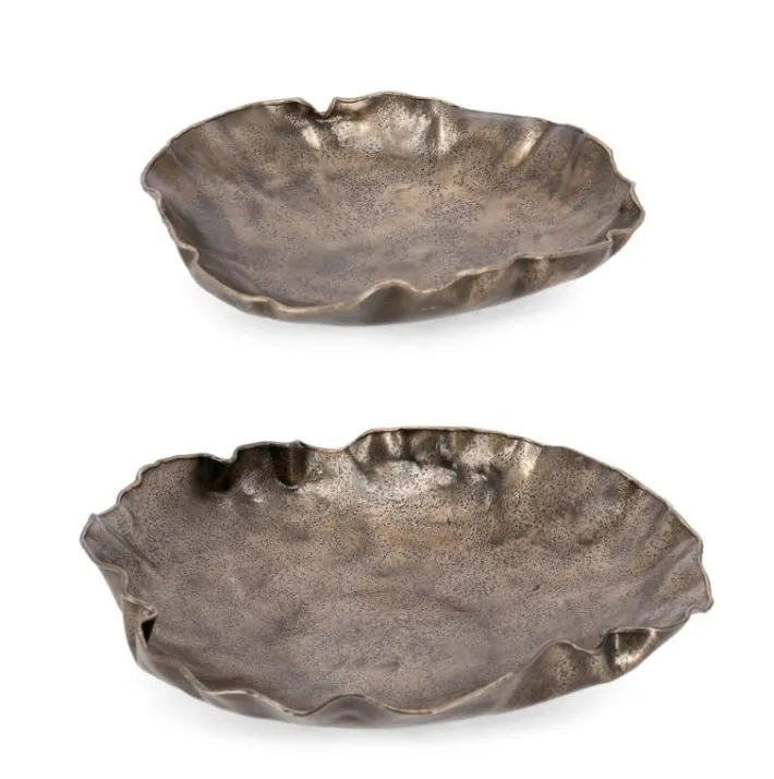 Bizzotto Oggettistica>SET2 VASSOIO DECORATIVO PRADESH DORATO