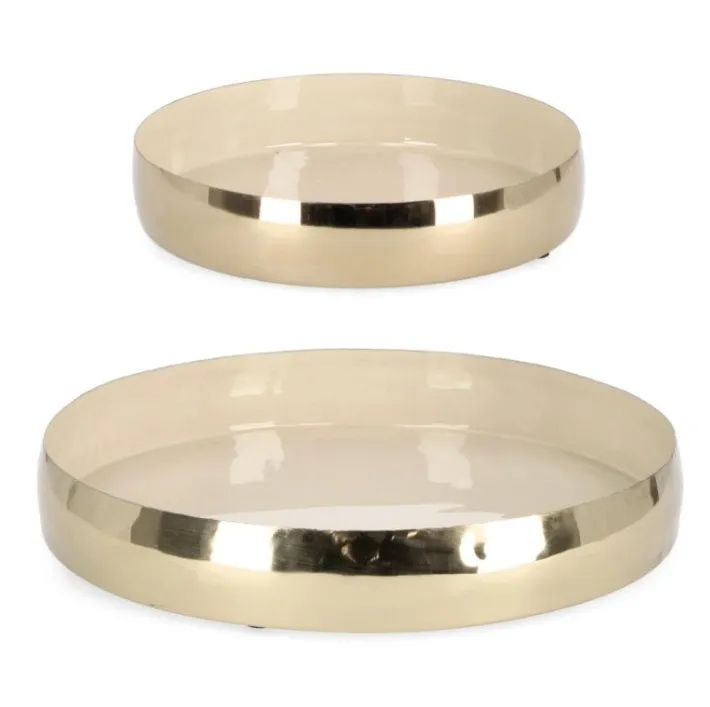 Bizzotto Coprivasi>SET2 VASSOIO DECORATIVO VELMA TO ORO BEI