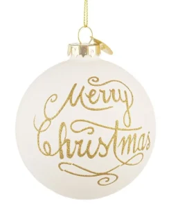 Bizzotto Sfere>SFERA VT MERRY CHRISTMAS BIANCO D80
