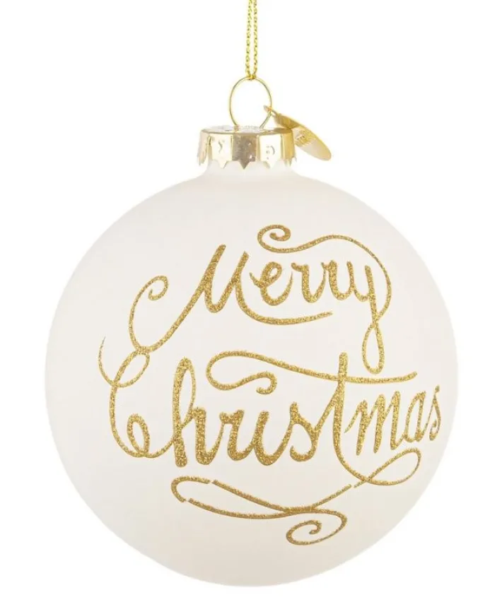 Bizzotto Sfere>SFERA VT MERRY CHRISTMAS BIANCO D80