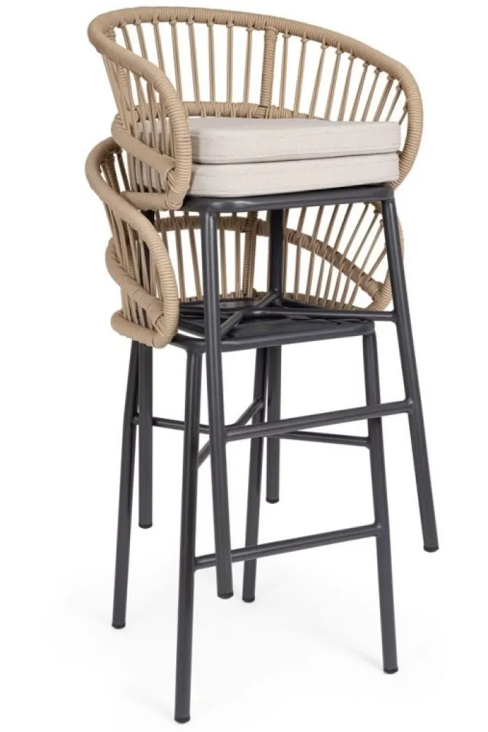 Bizzotto Sgabelli>SGABELLO BAR C-C ODIVELAS BEIGE