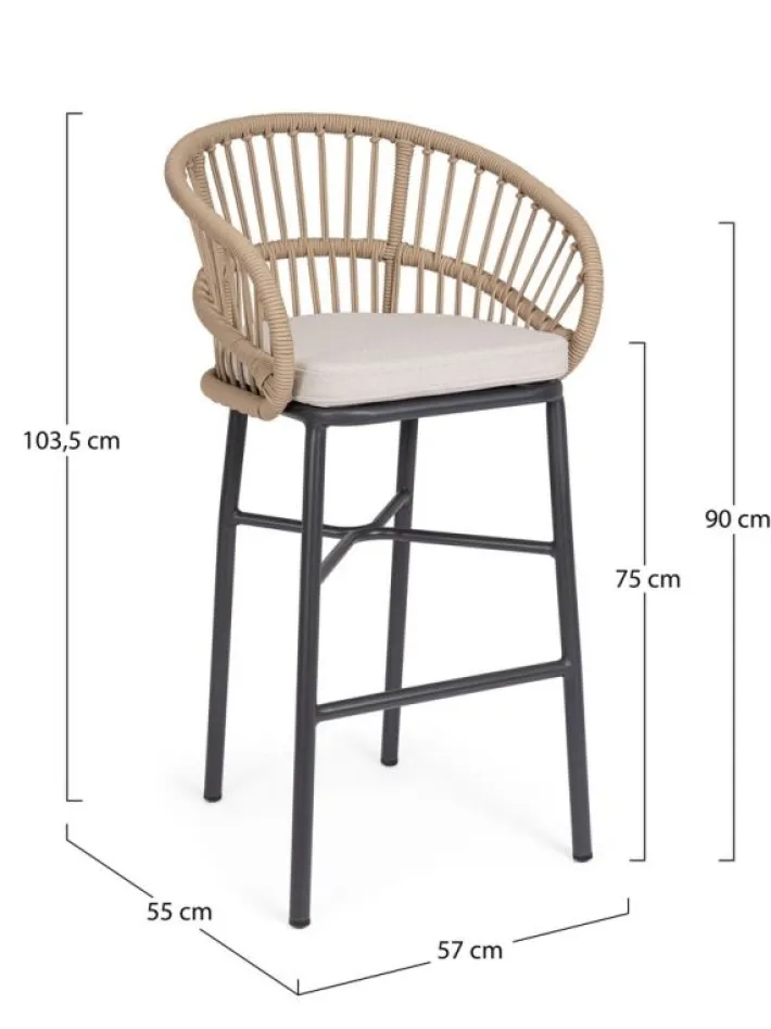 Bizzotto Sgabelli>SGABELLO BAR C-C ODIVELAS BEIGE