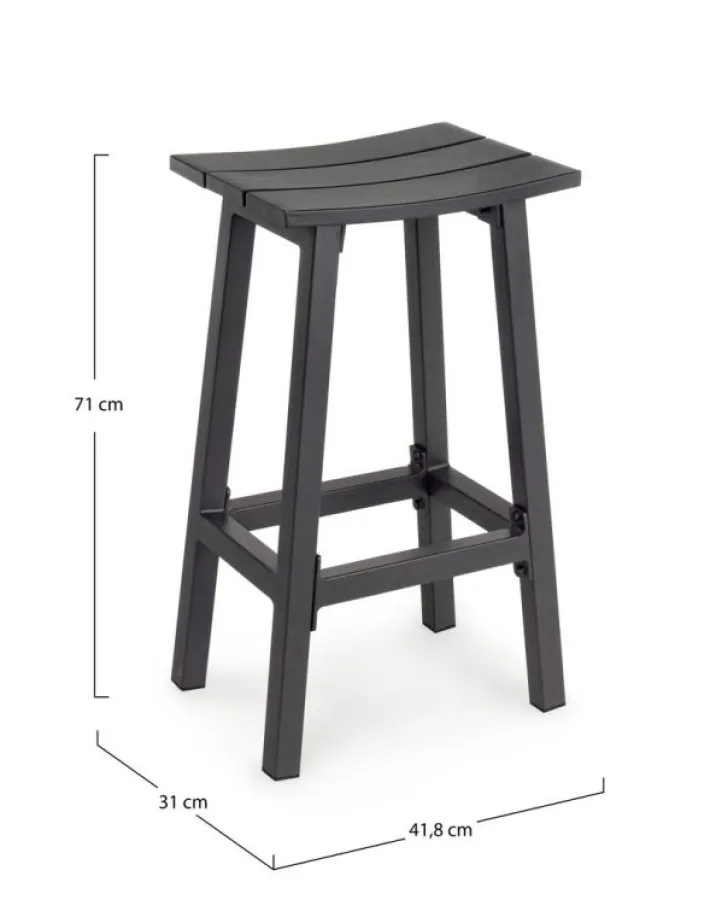 Bizzotto Sgabelli>SGABELLO BAR IN ALLUMINIO ANTRACITE YK13 - SKIPPER