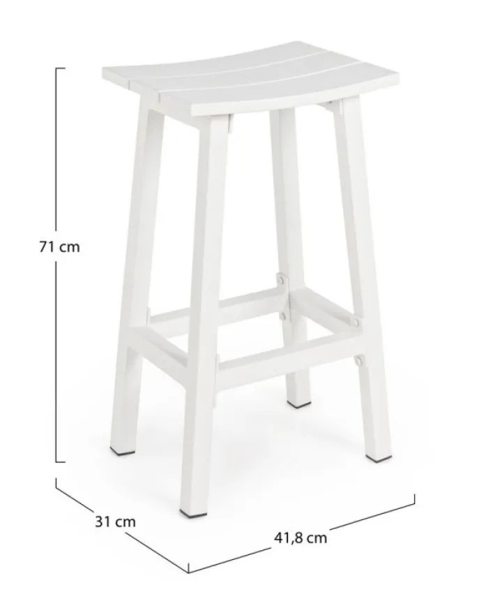 Bizzotto Sgabelli>SGABELLO BAR IN ALLUMINIO BIANCO YK11 - SKIPPER