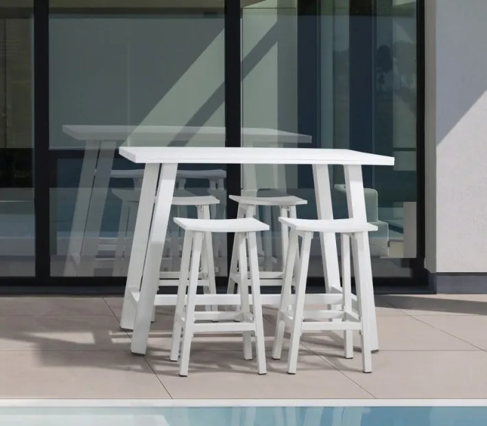 Bizzotto Sgabelli>SGABELLO BAR IN ALLUMINIO BIANCO YK11 - SKIPPER