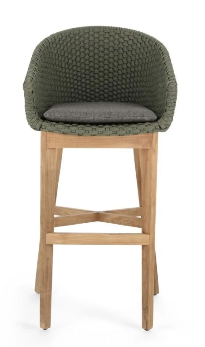 Bizzotto Sgabelli>SGABELLO BAR IN CORDA PER ESTERNO VERDE - COACHELLA