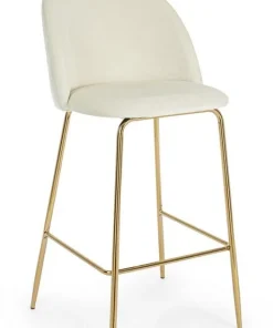 Bizzotto Sgabelli Bar>SGABELLO BAR IN VELLUTO BIANCO - CARRY