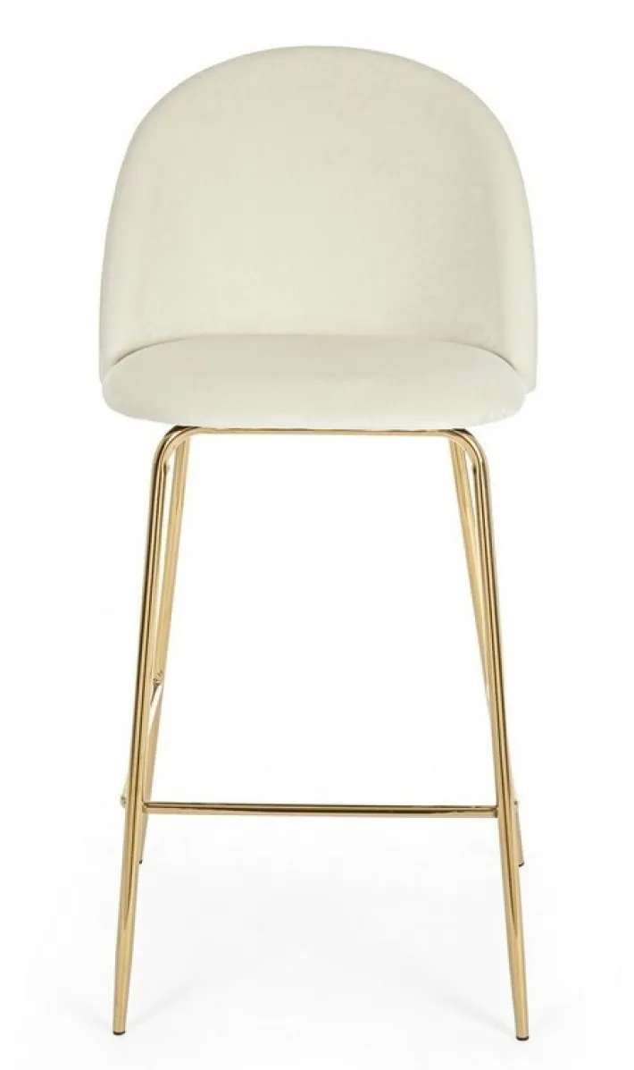Bizzotto Sgabelli Bar>SGABELLO BAR IN VELLUTO BIANCO - CARRY