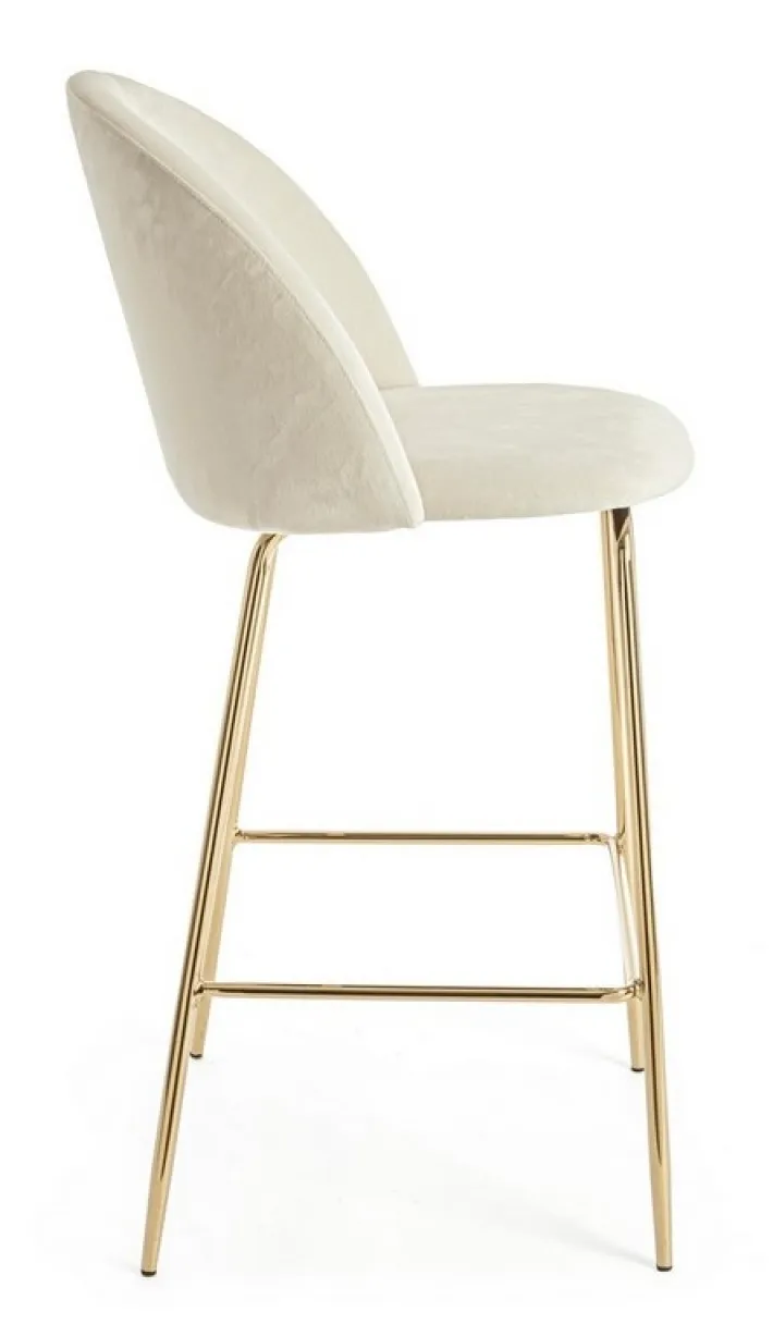 Bizzotto Sgabelli Bar>SGABELLO BAR IN VELLUTO BIANCO - CARRY