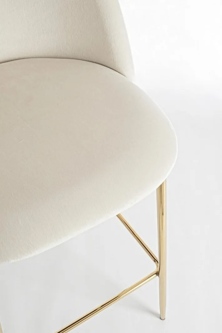 Bizzotto Sgabelli Bar>SGABELLO BAR IN VELLUTO BIANCO - CARRY