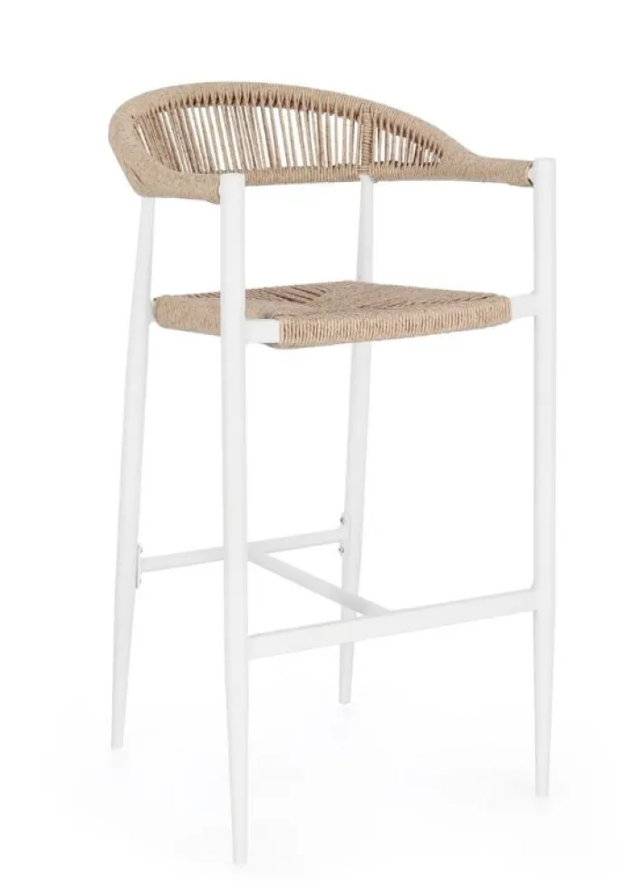 Bizzotto Sgabelli>SGABELLO BAR JANDIA BIANCO/BEIGE