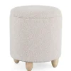 Bizzotto Pouf>SGABELLO CONTENITORE EFFETTO BOUCLE' GRIGIO CHIARO- ZENA